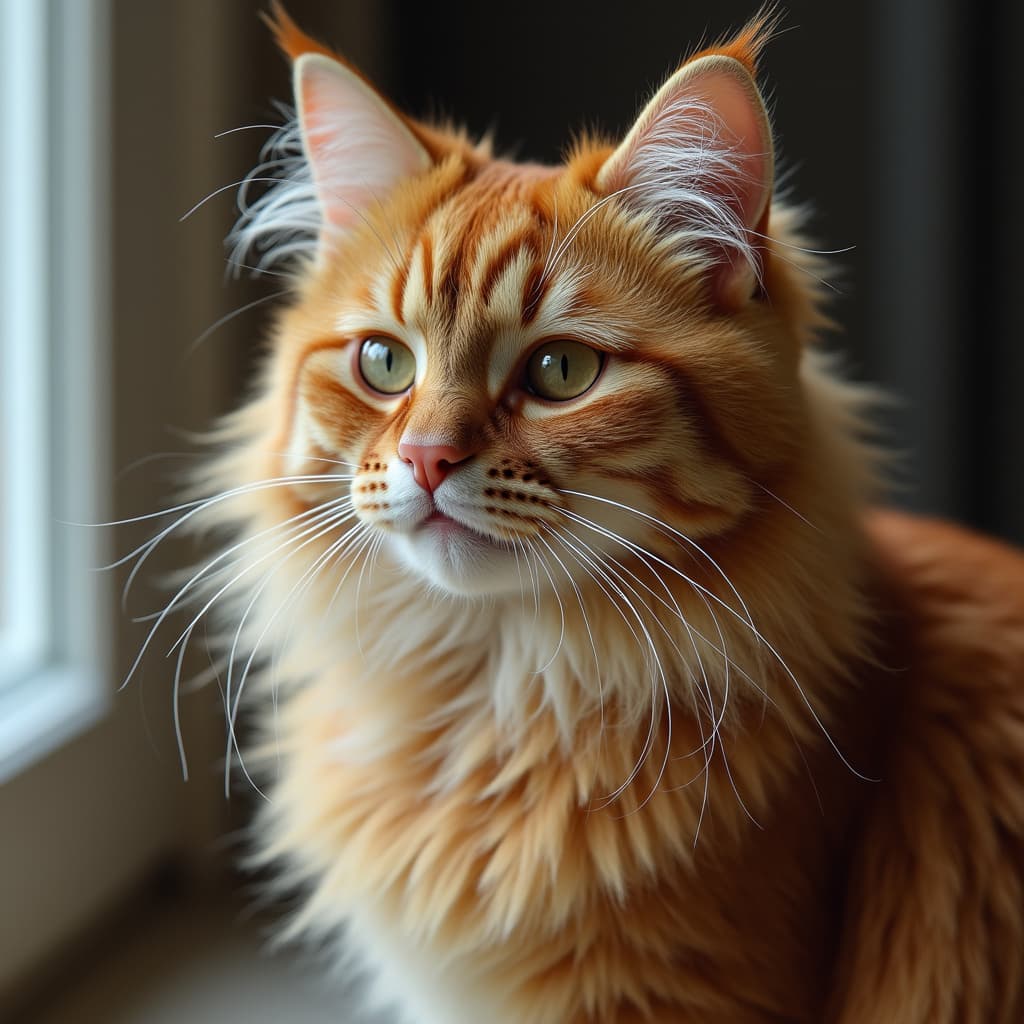 Gatto con pelo lucido e sano che mangia da una ciotola di cibo premium