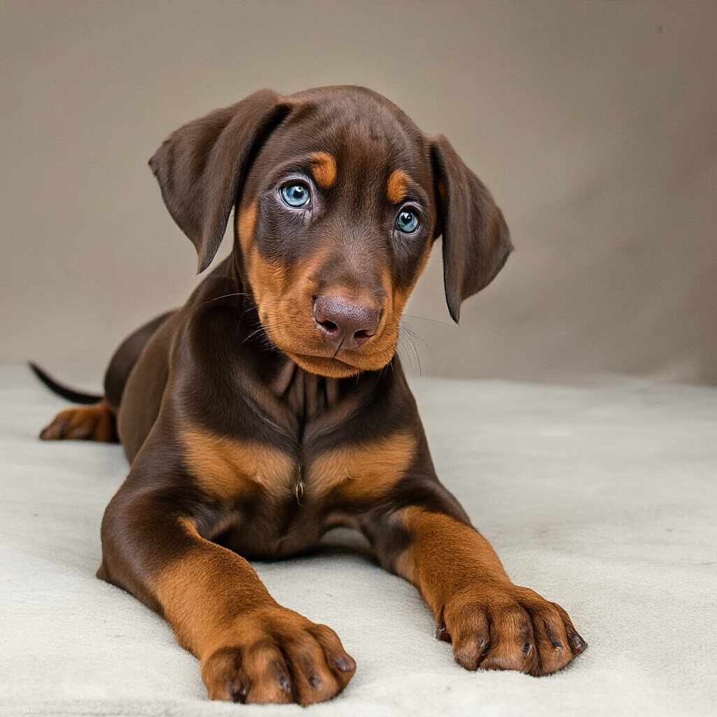 Diagramma anatomico che mostra la struttura normale del cranio e cervello di un Doberman